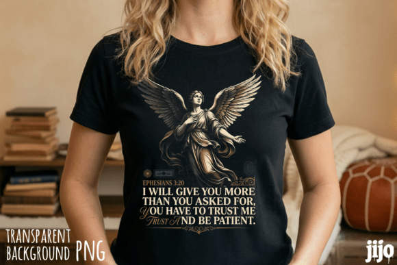 Angel Christian Ephesians Trust PNG: T-Shirt Designs with Brand Depth
