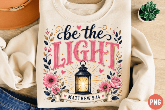 Be the Light Christian PNG T-Shirt Designs
