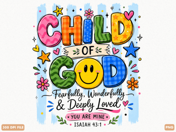 Child of God Christian Kids PNG T-Shirt Designs