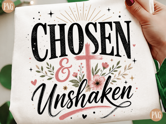 Chosen Unshaken PNG: Faith-Focused T-Shirt Designs