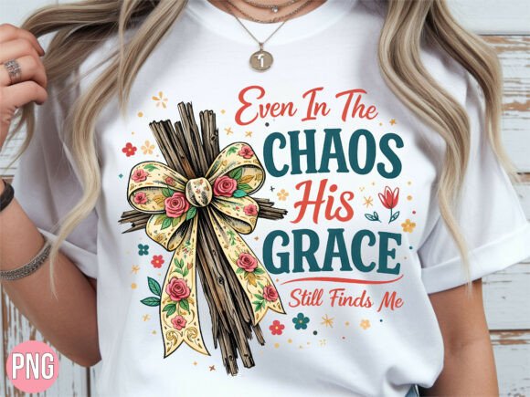 Christian Cross Chaos Grace Floral PNG