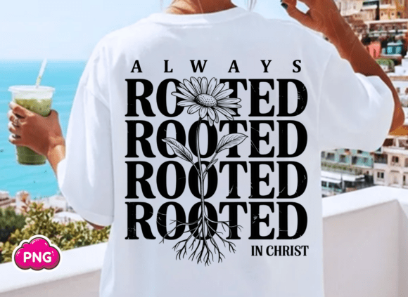 Christian Floral Always Rooted in Christ T-Shirt Designs