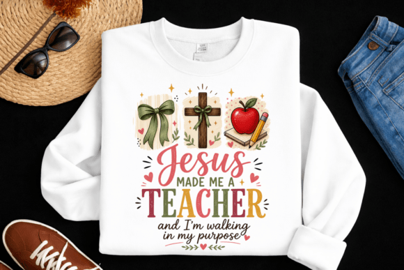 Christian Teacher PNG: Faith-Based Teach T-Shirt Designs