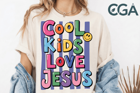 Cool Kids Love Jesus PNG: T-Shirt Designs for Editorial Use