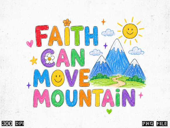 Faith Can Move Mountain Christian PNG T-Shirt Designs