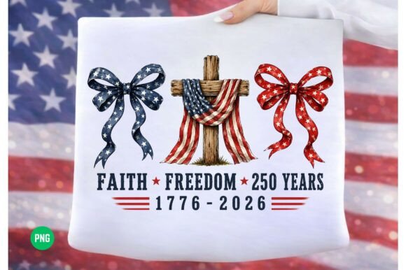 Faith Freedom 250 Years PNG: T-Shirt Designs for Local Branding