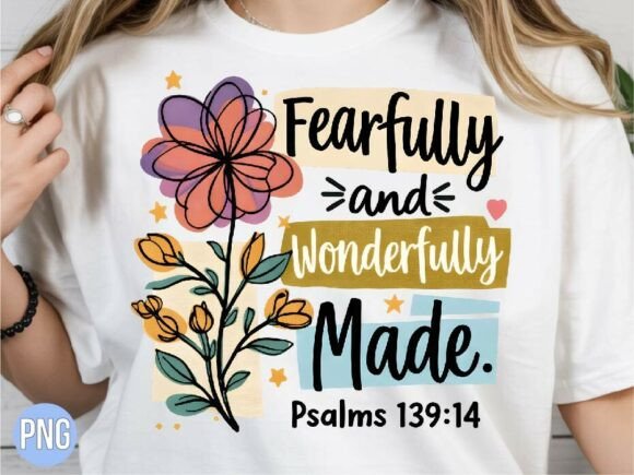 Fearfully Wonderfully Made Christian PNG T-Shirt Designs