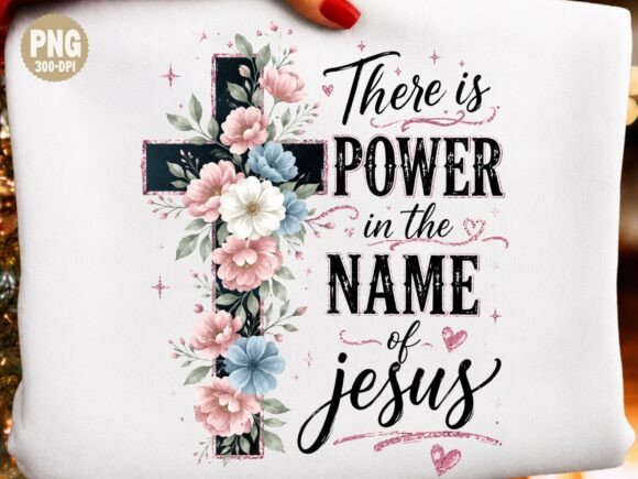 Floral Cross PNG: Christian T-Shirt Designs