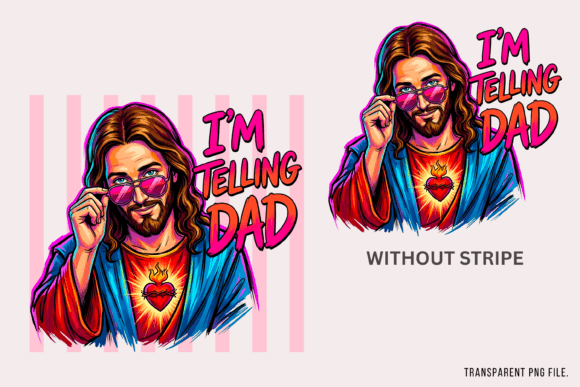 Funny Dad PNG & Jesus PNG: T-Shirt Designs