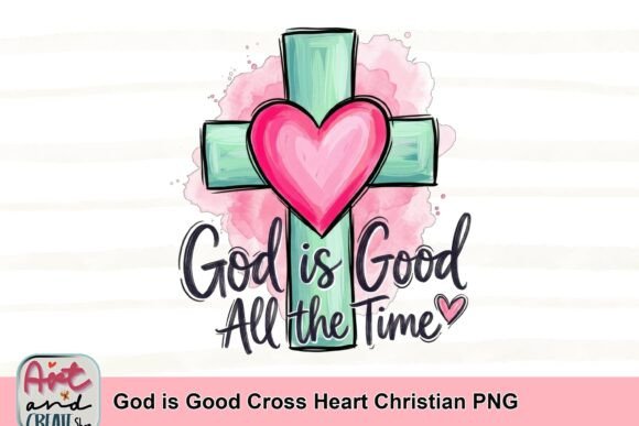 God is Good Cross Heart Christian PNG T-Shirt Designs