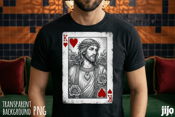 King Jesus Heart Roses PNG T-Shirt Designs