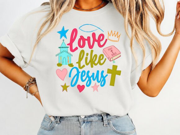 Love Like Jesus Religious Coquette Shirt & T-Shirt Designs