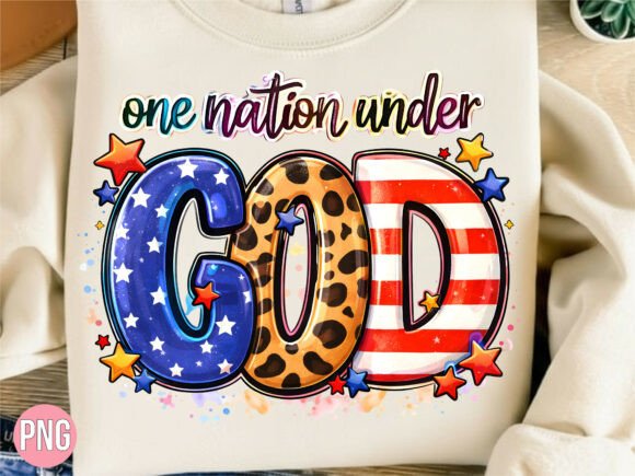 One Nation Under God USA Christian PNG T-Shirt Designs