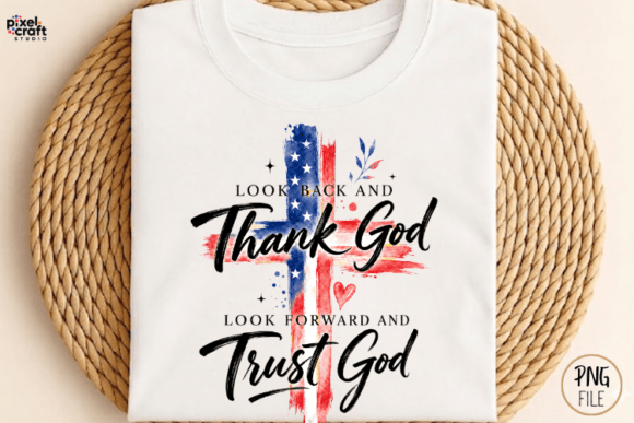 Patriotic Christian Cross PNG Design for T-Shirt Designs