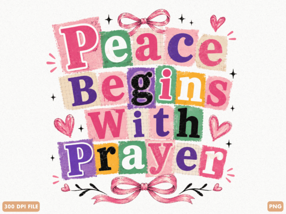 Peace Begins with Prayer Christian PNG T-Shirt Designs