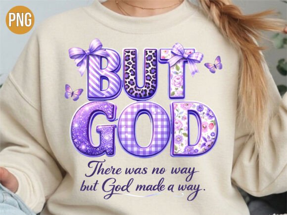 Purple Christian Faith but God Way PNG