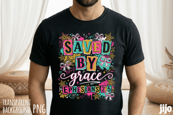 Saved Grace Ephesians Christian PNG for T-Shirt Designs