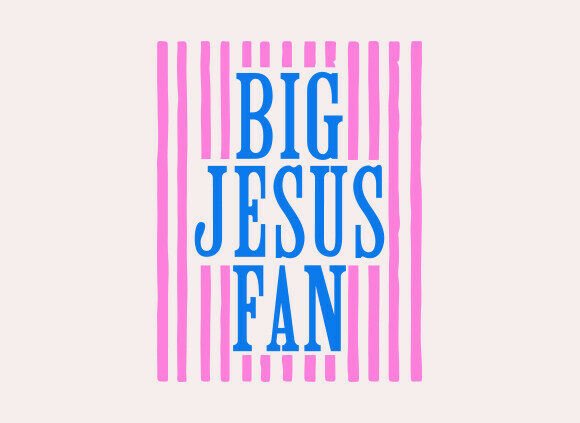 Striped Big Jesus Fan SVG PNG for T-Shirt Designs