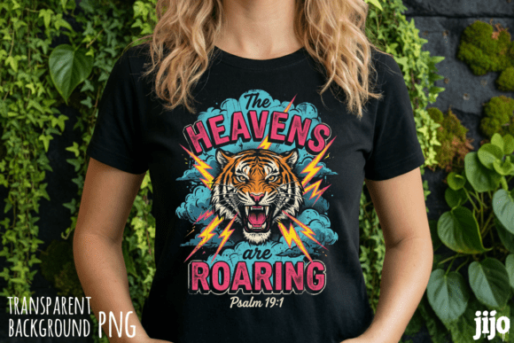 Tiger Roaring Psalm Christian PNG T-Shirt Designs
